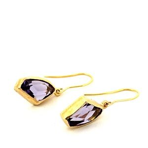 SAL SWAROVSKI VERY RARE 925 Sterling silver gold plated crystal earrings